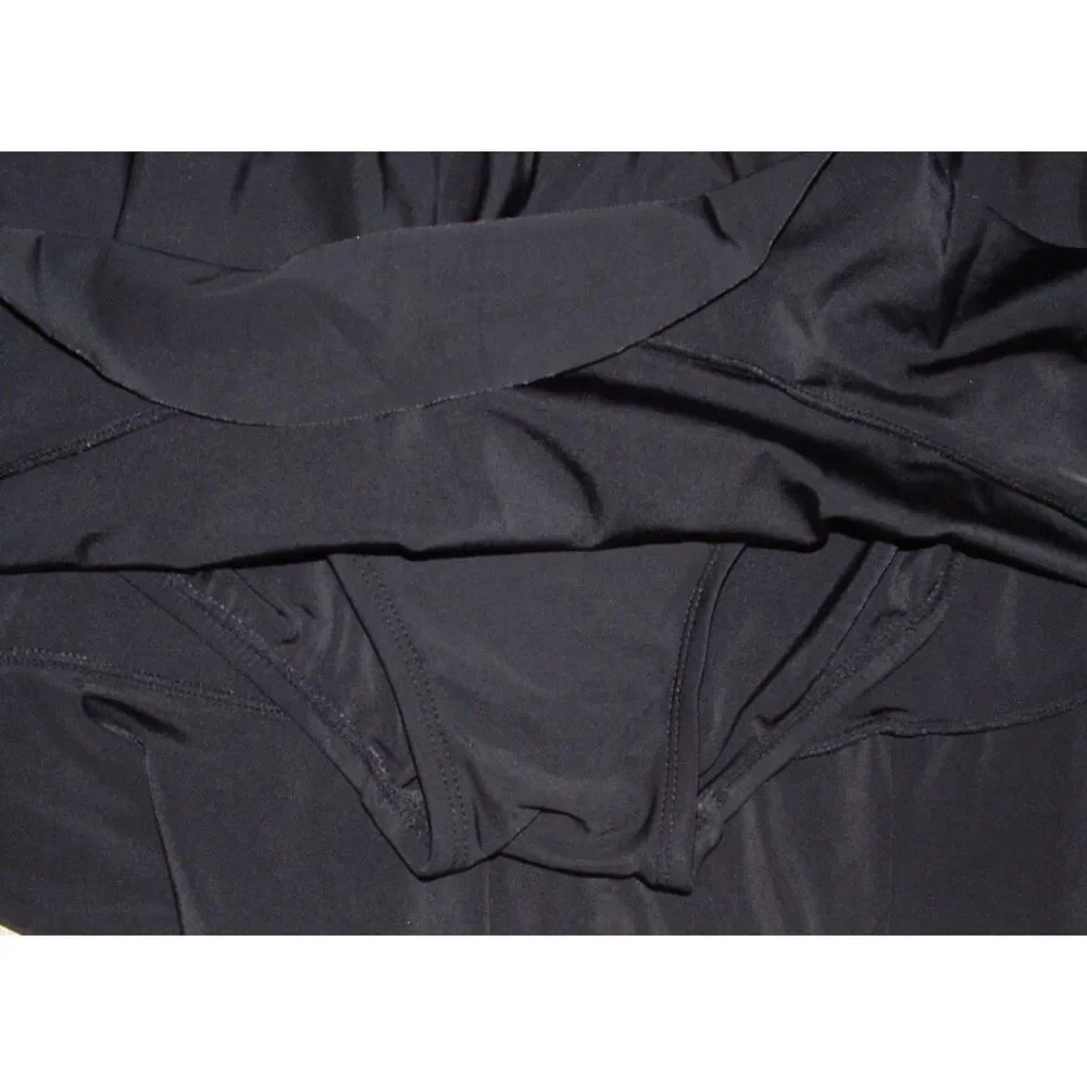 Black Plus Sz 16/18 Beach Pool Elastic Waist Swim Skirt Skort Bottoms AQUA GREEN - Picture 2 of 3